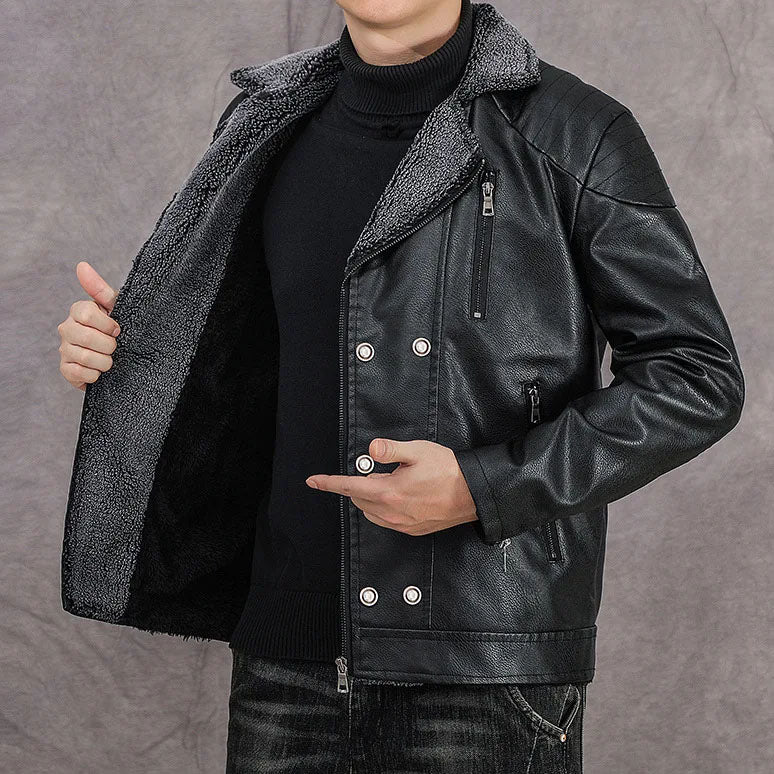 Calderon Sherpa-Lined Leather Jacket