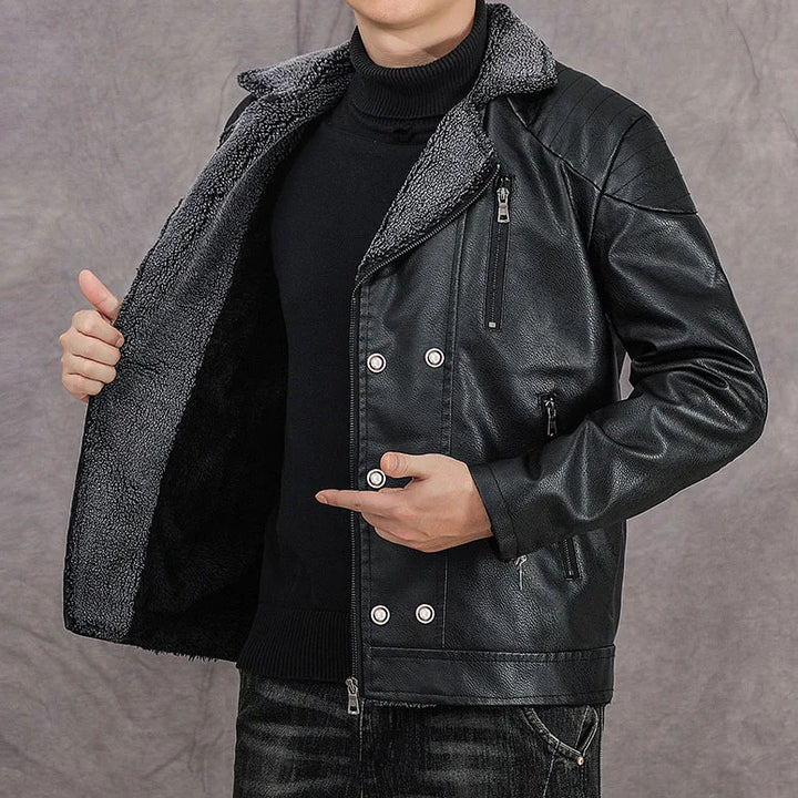 Calderon Sherpa-Lined Leather Jacket