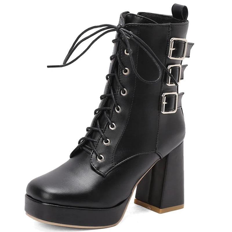 Vixen Platform Buckle Boots