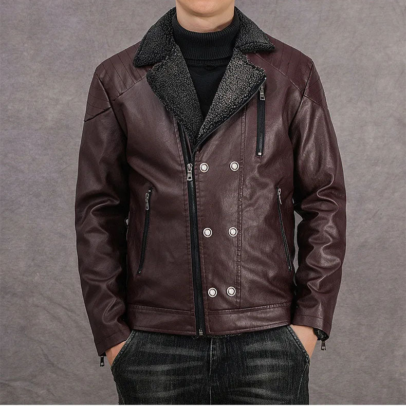 Calderon Sherpa-Lined Leather Jacket