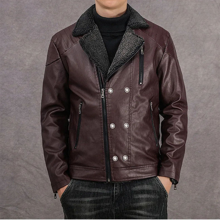 Calderon Sherpa-Lined Leather Jacket
