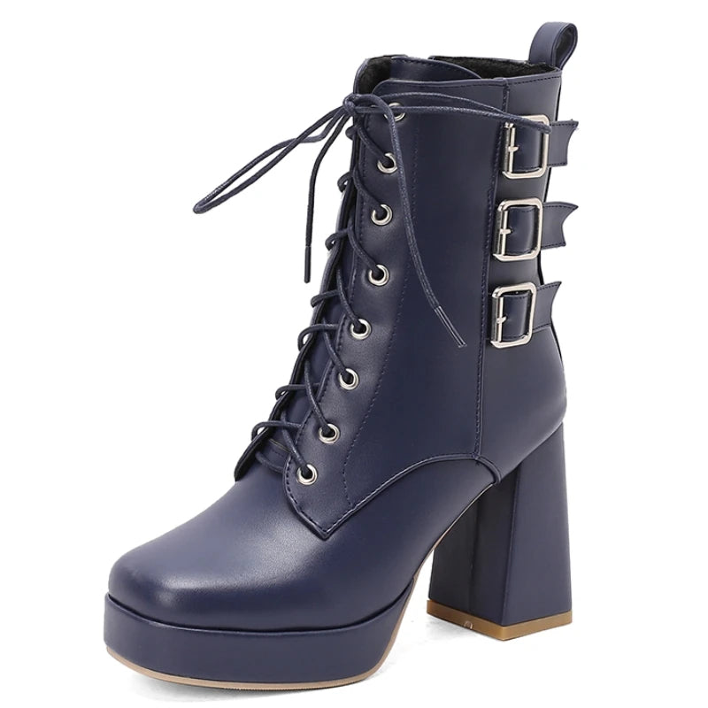 Vixen Platform Buckle Boots