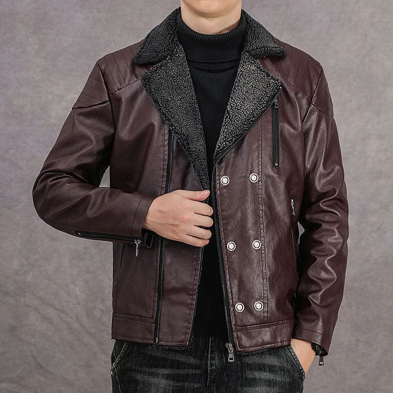 Calderon Sherpa-Lined Leather Jacket