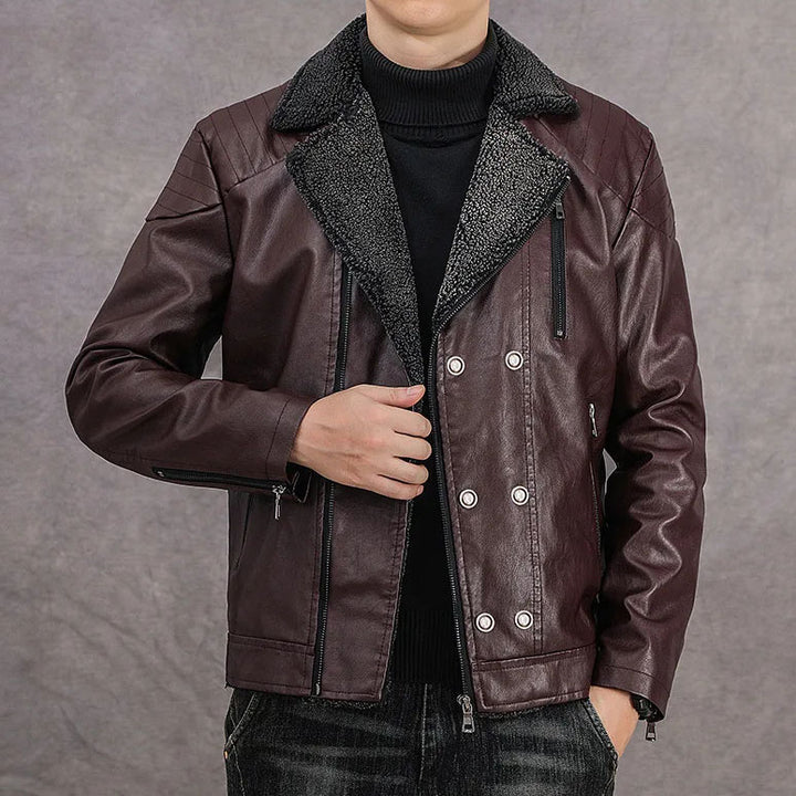 Calderon Sherpa-Lined Leather Jacket