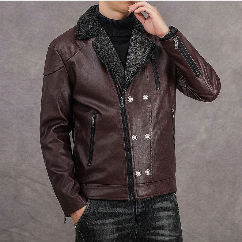 Calderon Sherpa-Lined Leather Jacket