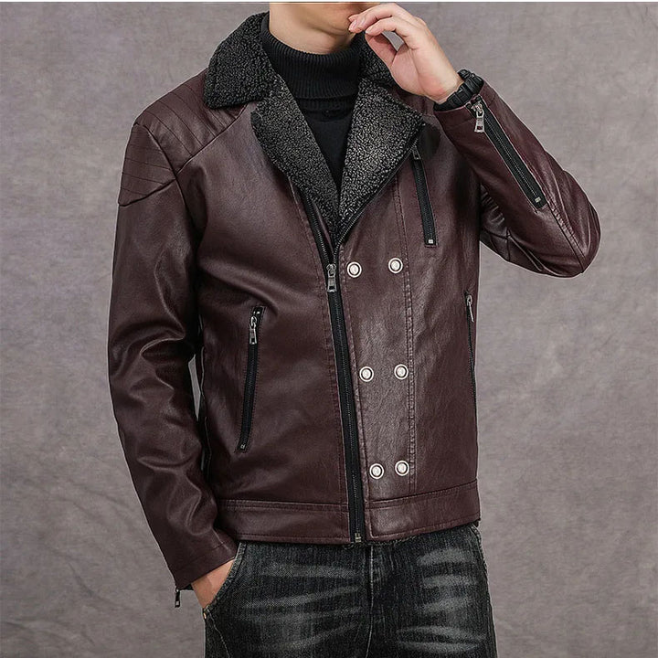 Calderon Sherpa-Lined Leather Jacket