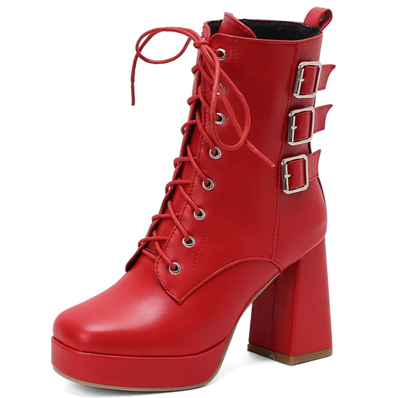 Vixen Platform Buckle Boots