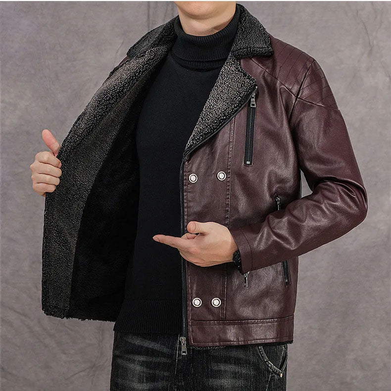 Calderon Sherpa-Lined Leather Jacket