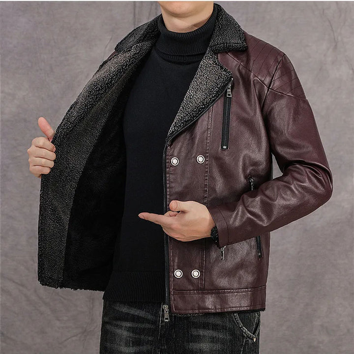 Calderon Sherpa-Lined Leather Jacket