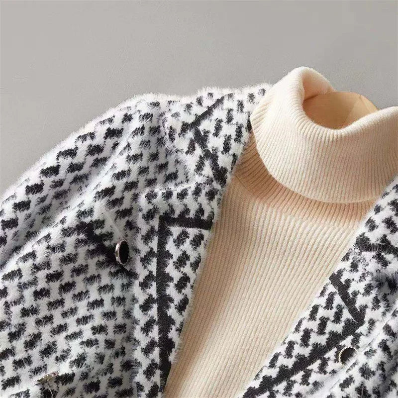 Valencia Houndstooth Knit Jacket