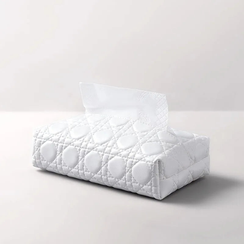 Maison Quilted Leather Tissue Box