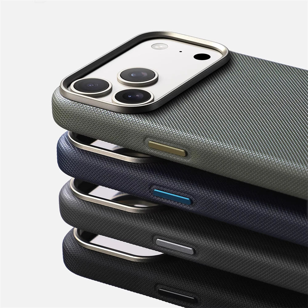 Stack of phone cases in various colors on a light gray background