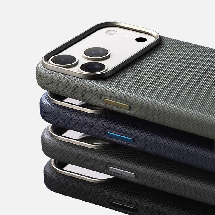 Stack of phone cases in various colors on a light gray background