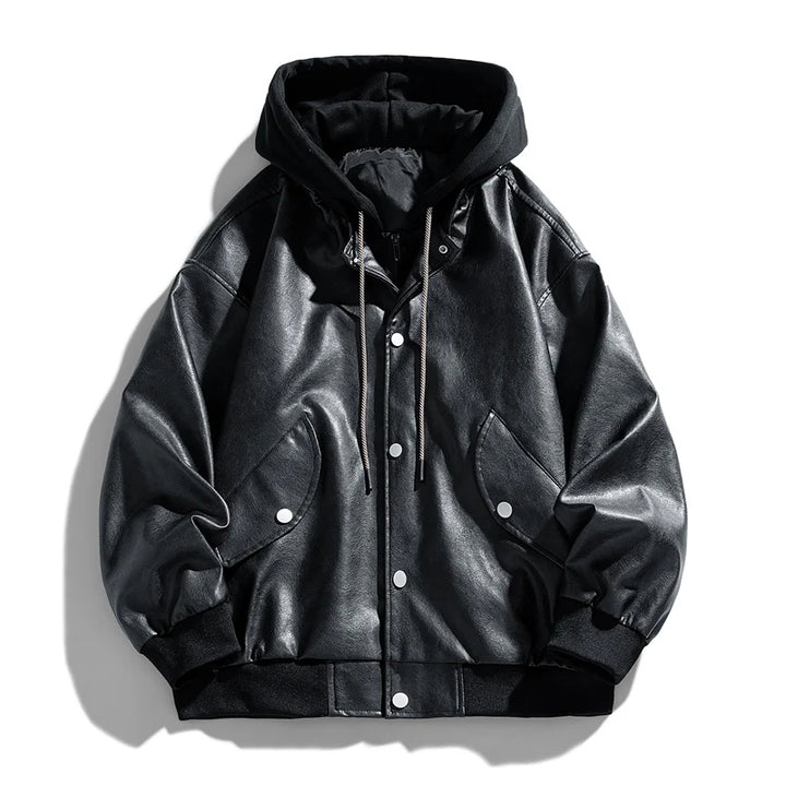 Marvelle Hooded Leather Bomber