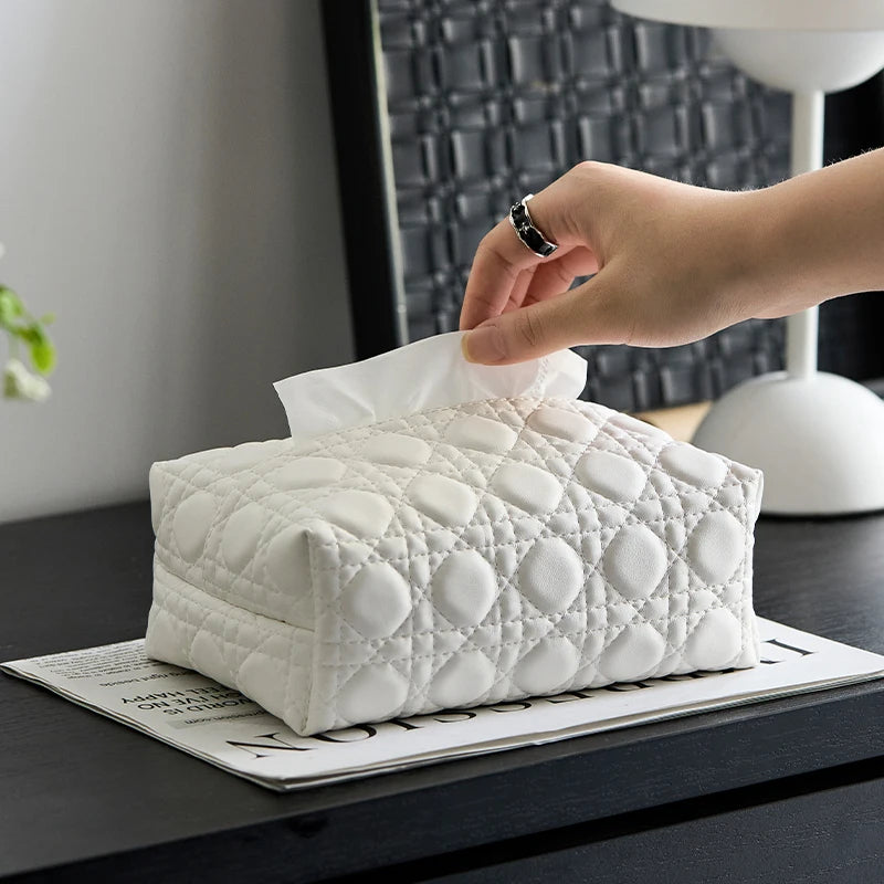 Maison Quilted Leather Tissue Box