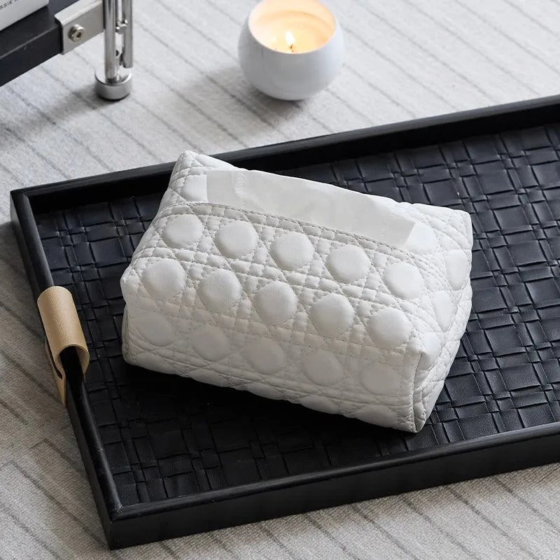 Maison Quilted Leather Tissue Box