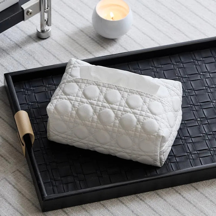 Maison Quilted Leather Tissue Box