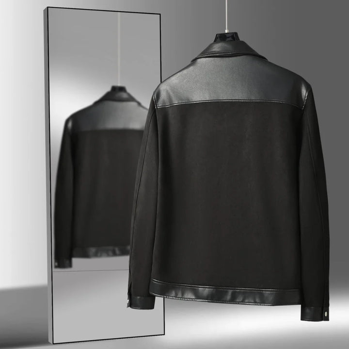 Raventon Suede-Panel Leather Jacket