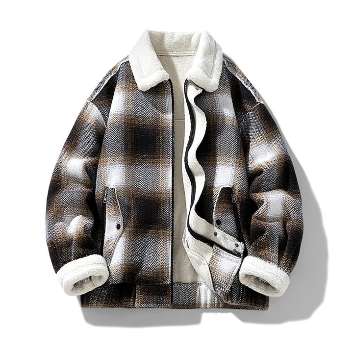 Arden Plaid Fleece-Lined Jacket