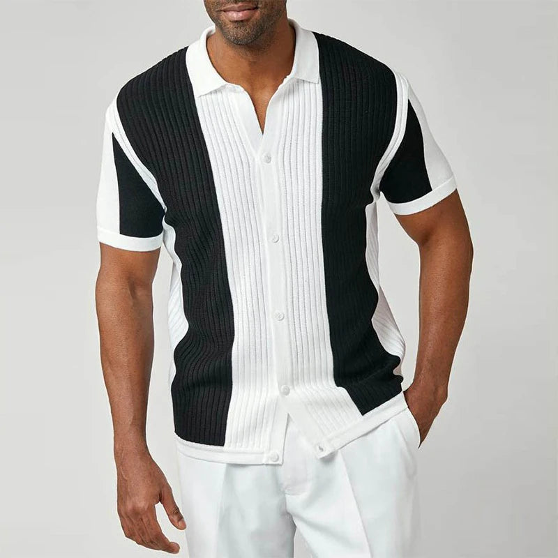 Palazzo Knit Polo Shirt