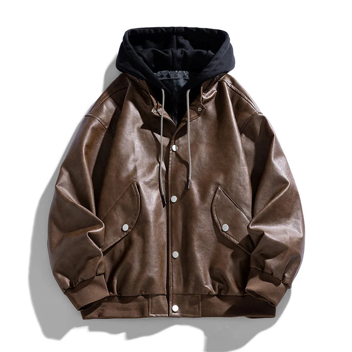 Marvelle Hooded Leather Bomber