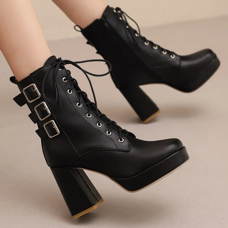 Vixen Platform Buckle Boots