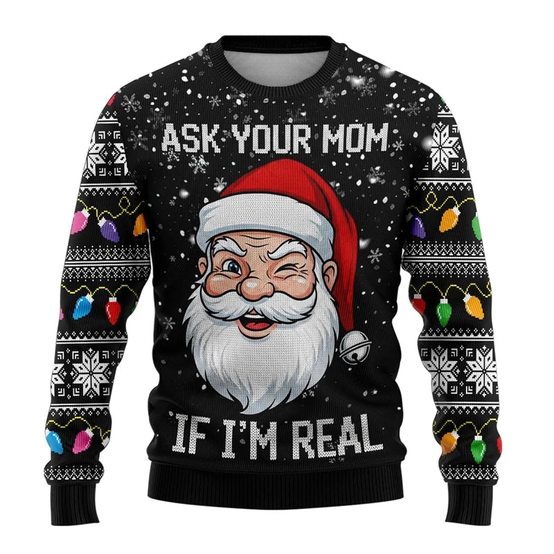 Unisex X-Mas Sweater - Ask Your Mum Black
