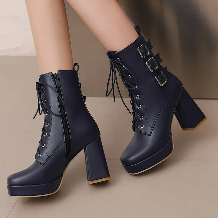 Vixen Platform Buckle Boots