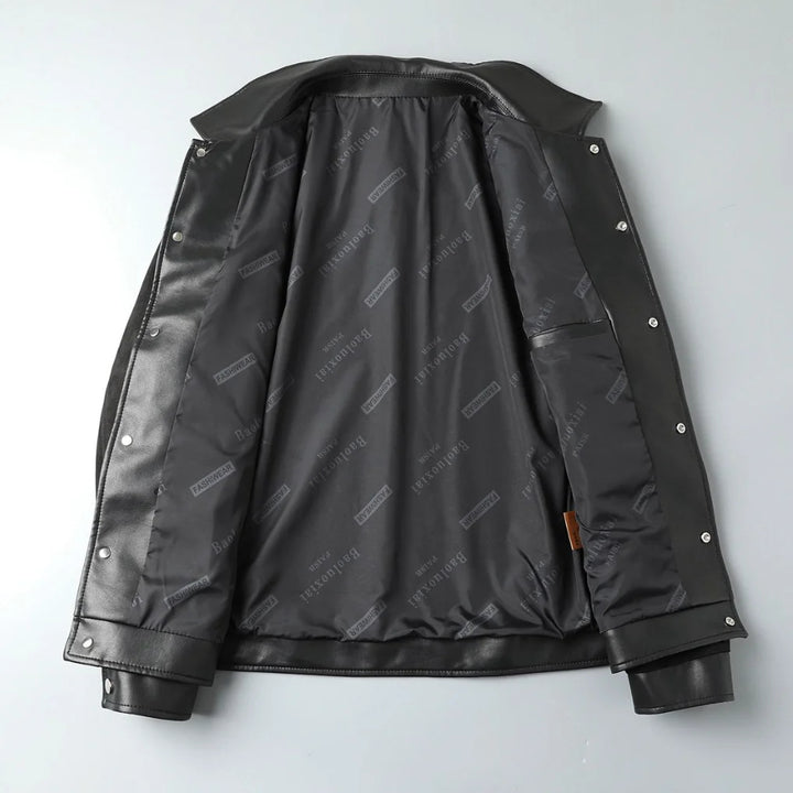 Raventon Suede-Panel Leather Jacket