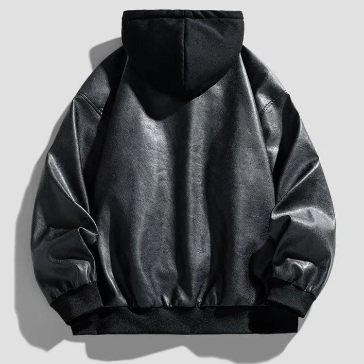 Marvelle Hooded Leather Bomber