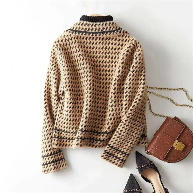 Valencia Houndstooth Knit Jacket