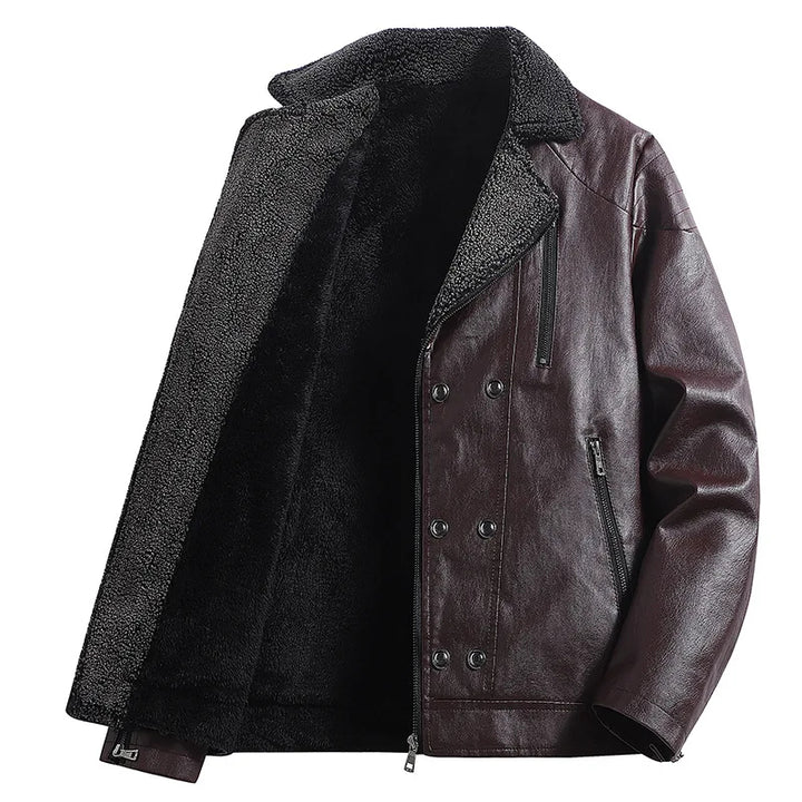 Calderon Sherpa-Lined Leather Jacket