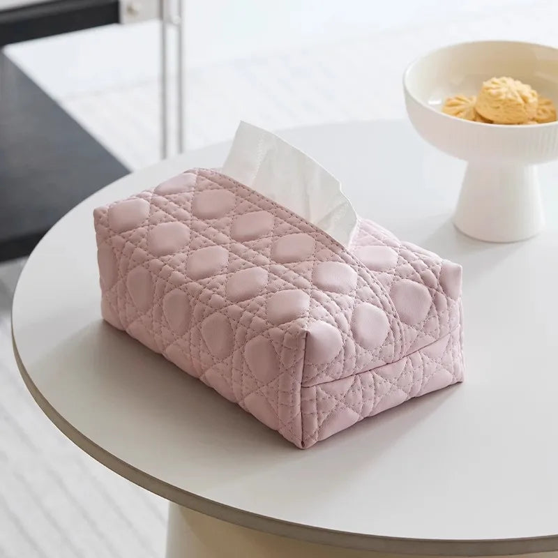 Maison Quilted Leather Tissue Box
