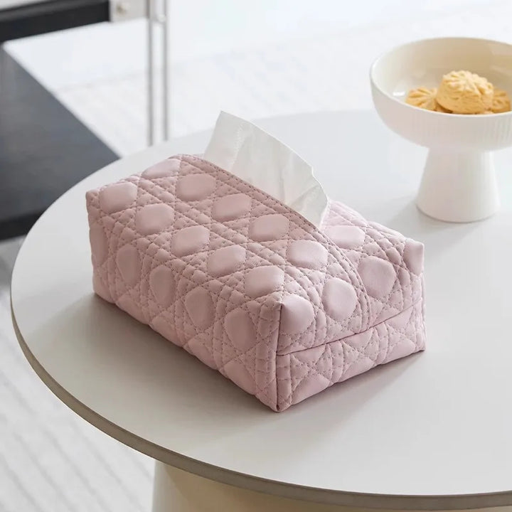 Maison Quilted Leather Tissue Box