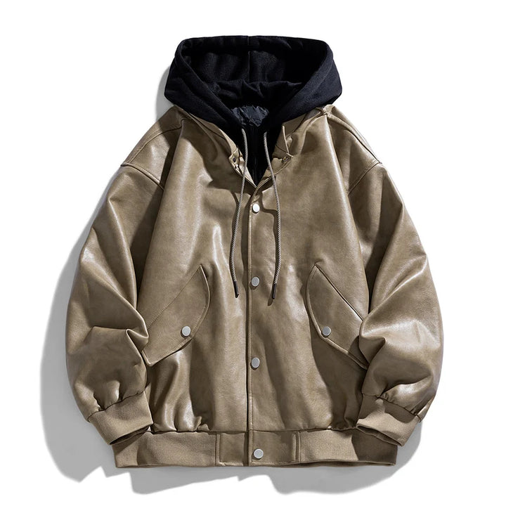 Marvelle Hooded Leather Bomber