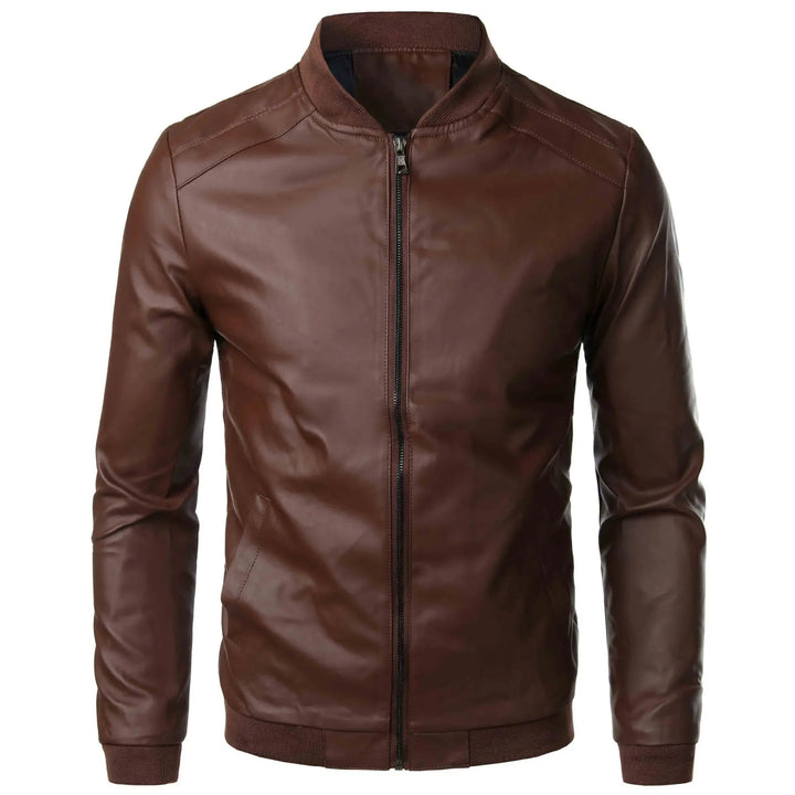 Valencrest Stand-Collar Leather Bomber