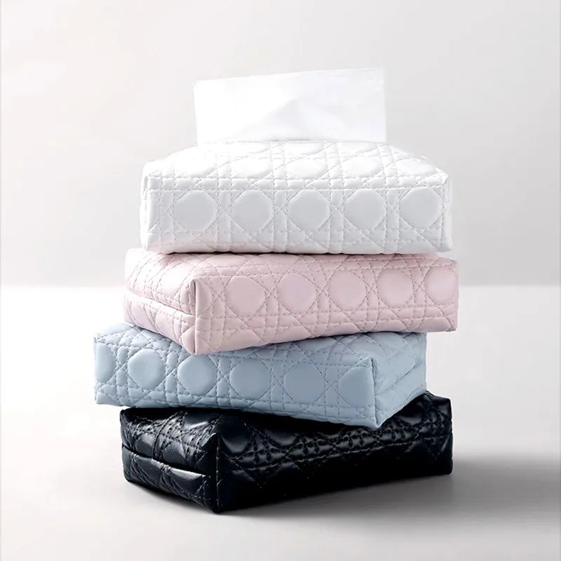Maison Quilted Leather Tissue Box
