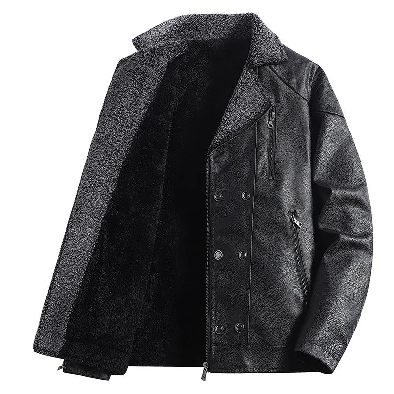 Calderon Sherpa-Lined Leather Jacket