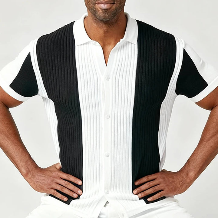 Palazzo Knit Polo Shirt