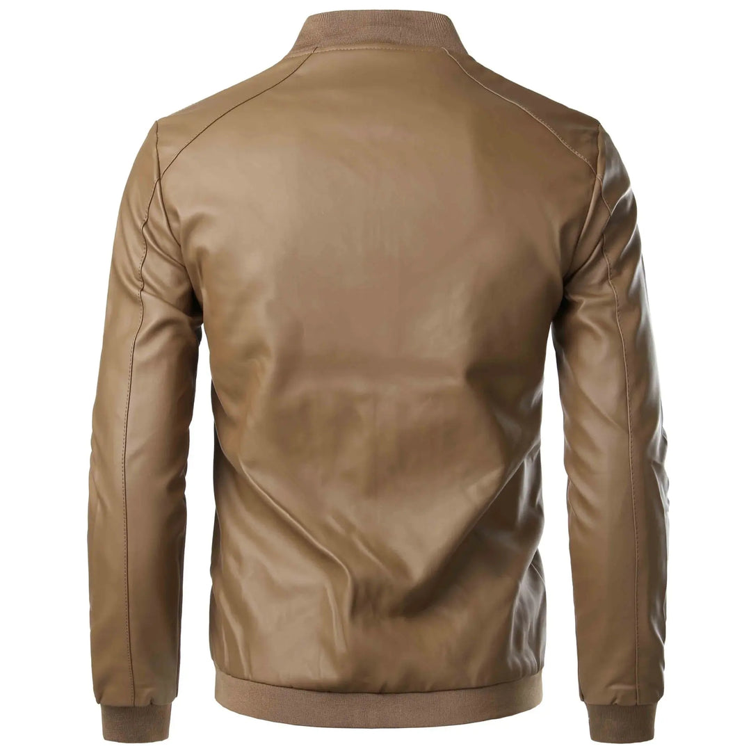 Valencrest Stand-Collar Leather Bomber