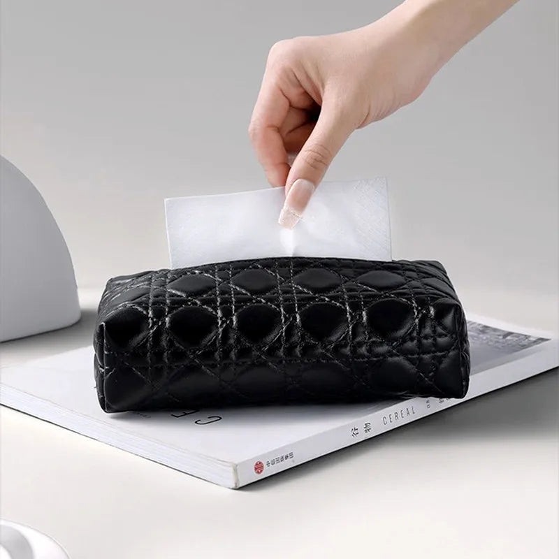 Maison Quilted Leather Tissue Box