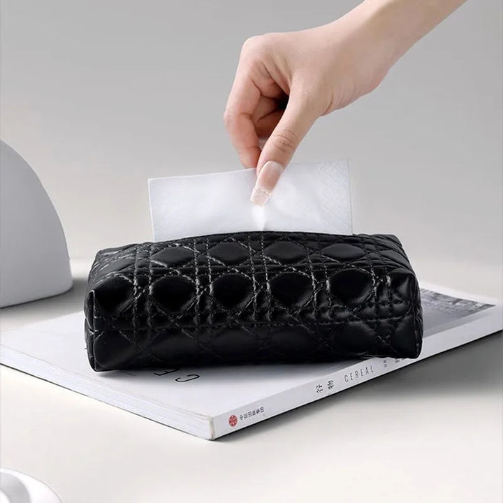 Maison Quilted Leather Tissue Box