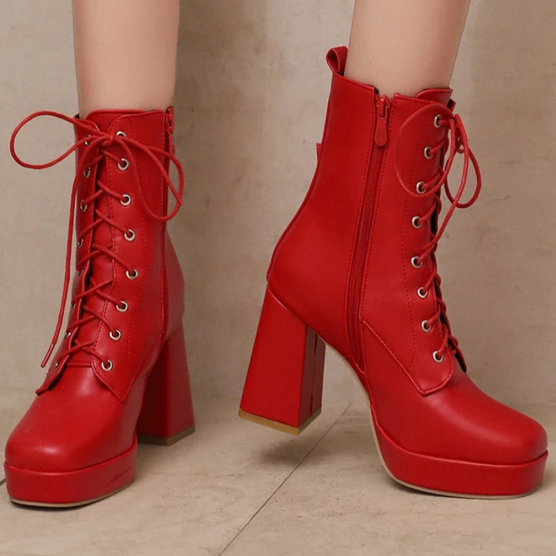 Vixen Platform Buckle Boots