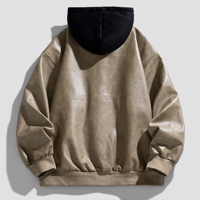 Marvelle Hooded Leather Bomber