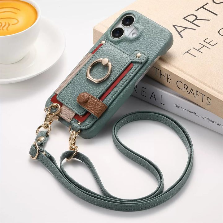 Marcelline Crossbody Leather Wallet iPhone Case