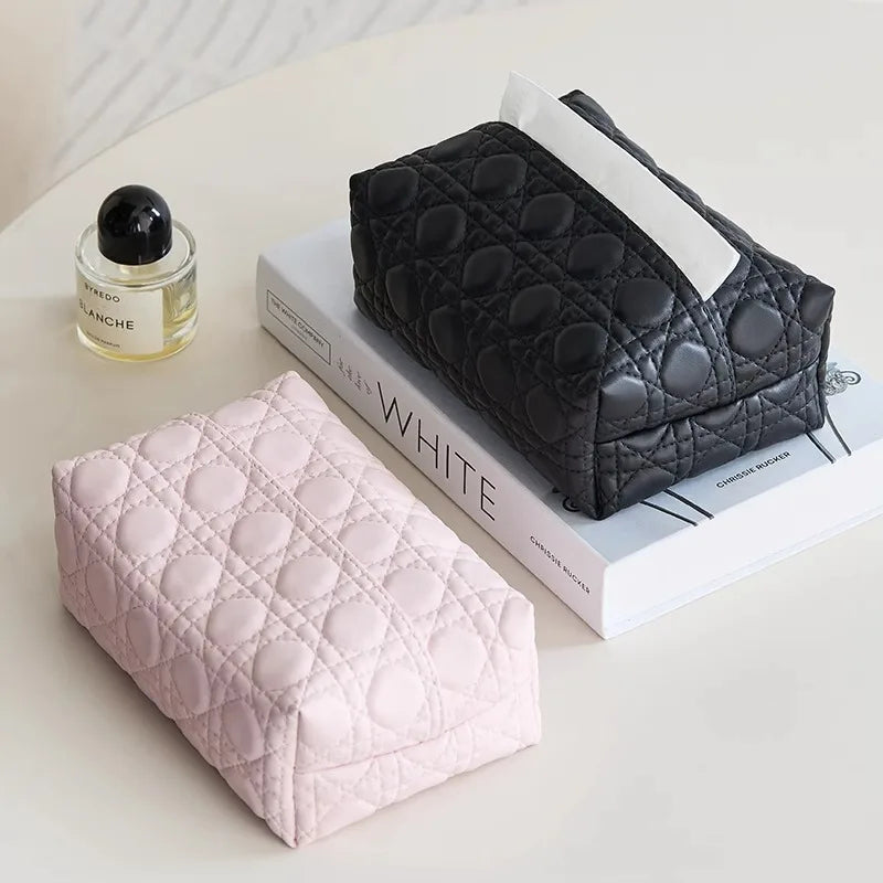 Maison Quilted Leather Tissue Box