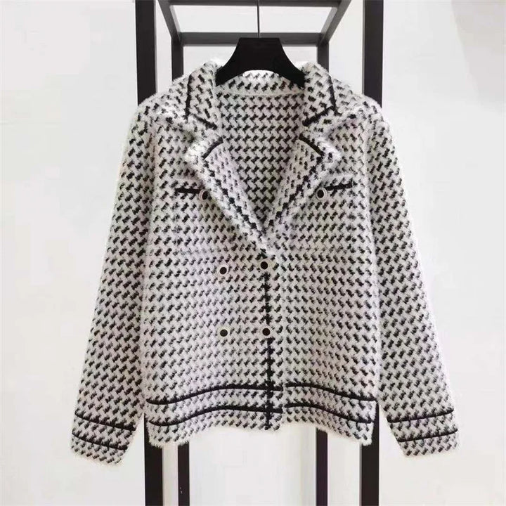 Valencia Houndstooth Knit Jacket