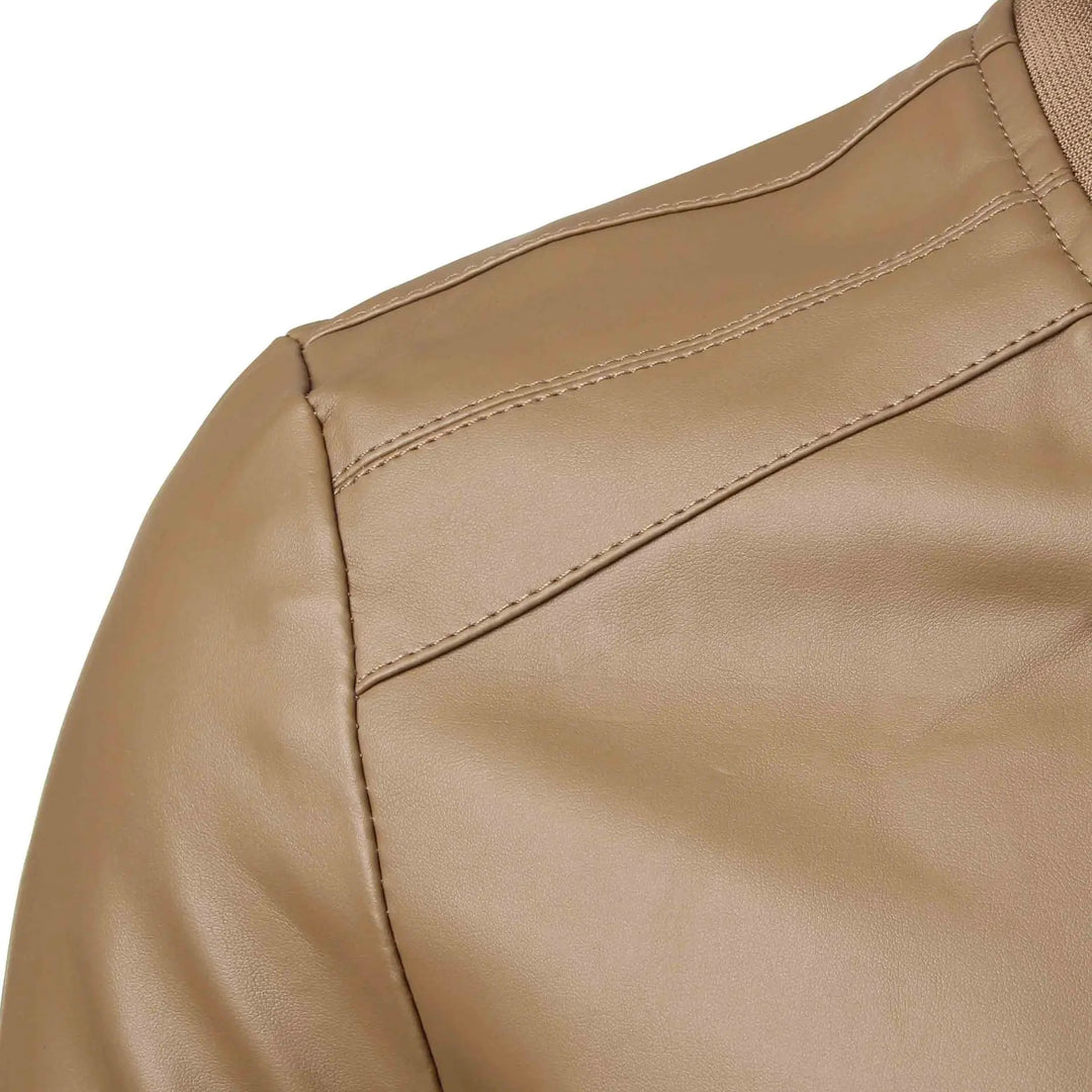 Valencrest Stand-Collar Leather Bomber