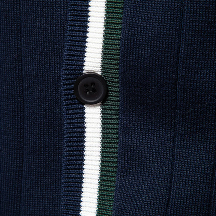 Varsity V-Neck Knit Cardigan