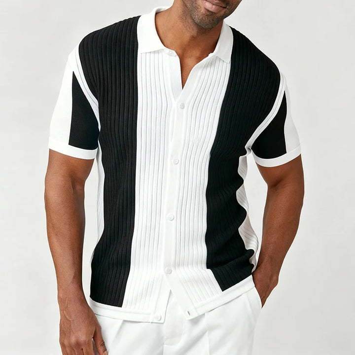 Palazzo Knit Polo Shirt